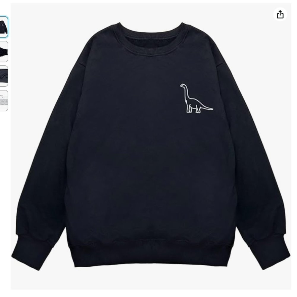 Cute Dinosaur Graphic Oversized Sweatshirt